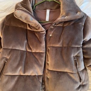 ALO YOGA NEW PUFFER JACKET BROWN VELVET